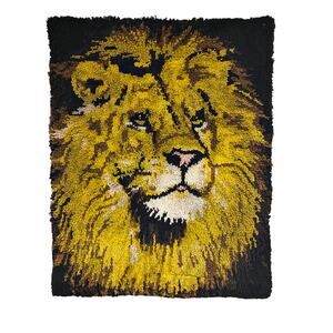 Vintage Lion 46" x 36" Art Hanging Shag Rug Home Decor